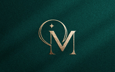 Elegáns, minimalista szépség logó, kozmetikai M betű
