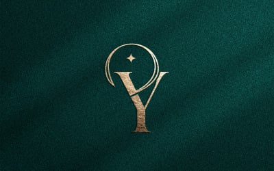 Elegant minimalistisk skönhetslogotyp Kosmetisk bokstav Y