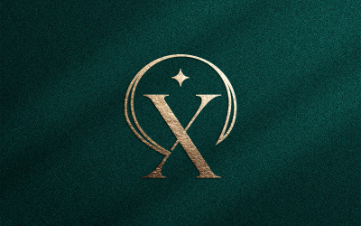 Elegantní minimalistické kosmetické logo krásy písmeno X