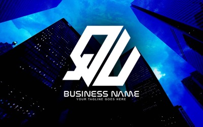 Professional Polygonal QU Letter Logo Design For Your Business - Brand Identity
