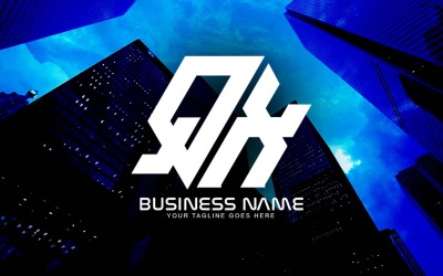 Профессиональный многоугольный дизайн логотипа QX Letter для вашего бизнеса - фирменный стиль