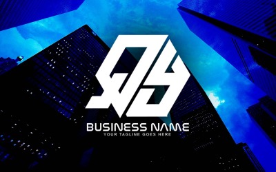 Professionelles polygonales QY-Buchstaben-Logo-Design für Ihr Unternehmen - Markenidentität