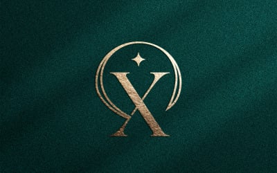 优雅简约美容标志化妆品字母 X