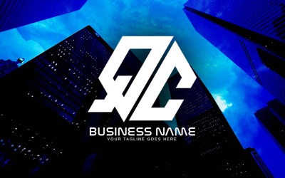 专业的多边形 QC 字母标志设计为您的企业-品牌标识