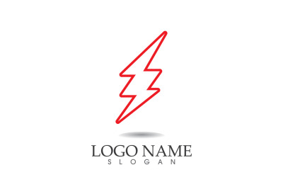 Relámpago relámpago, vector de logotipo de potencia v39