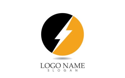Thunderbolt fulmine design logo vettoriale v6