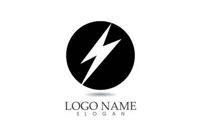 Thunderbolt lightning design logotyp vektor v7
