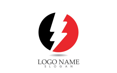 Thunderbolt relámpago diseño logo vector v46