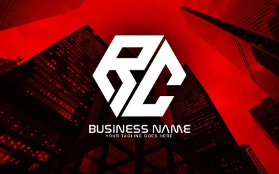 Création de logo de lettre RC polygonale professionnelle pour votre entreprise - Identité de marque