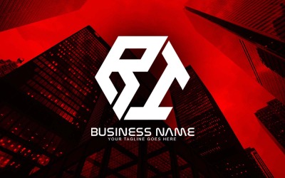Design del logo della lettera RI poligonale professionale per il tuo business - Identità del marchio