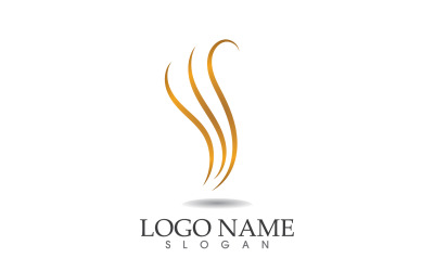 Disegno dell&amp;#39;elemento di design vettoriale del logo Hair Wave v3