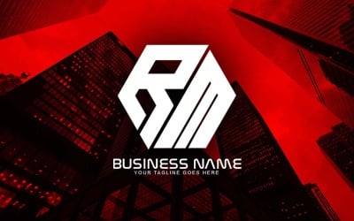 Diseño de logotipo de letra RM poligonal profesional para su negocio - Identidad de marca