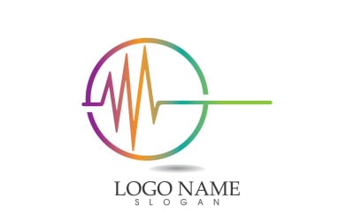 Logo dell&amp;#39;onda sonora dell&amp;#39;equalizzatore e vettore di simboli v6