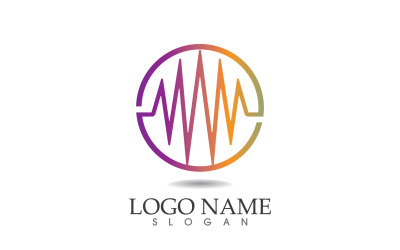 Logo dell&amp;#39;onda sonora dell&amp;#39;equalizzatore e vettore di simboli v8
