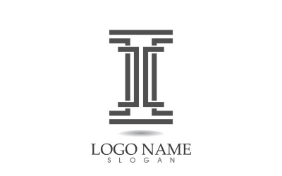 Logotipo da lei do pilar e negócios de design de vetor de símbolo v3