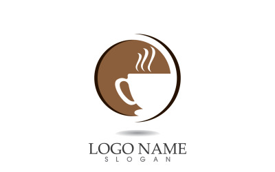 Plantilla de logotipo y símbolo de bebida de café v1