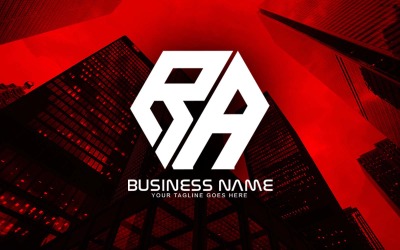 Profesjonalny wielokątny projekt logo litery RA dla Twojej firmy - tożsamość marki