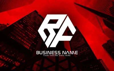 Profesjonalny wielokątny projekt logo litery RF dla Twojej firmy - Tożsamość marki