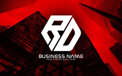 Professionelles polygonales RD-Buchstaben-Logo-Design für Ihr Unternehmen - Markenidentität