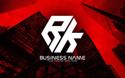 Professionelles polygonales RK-Buchstaben-Logo-Design für Ihr Unternehmen - Markenidentität