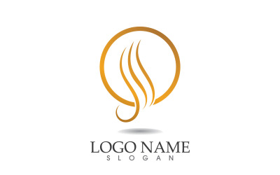 Saç Dalgası logosu vektör tasarım öğesi tasarımı v6