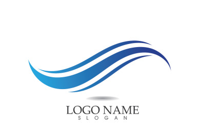 Wellenwasserlogo und Symbolvektor v2