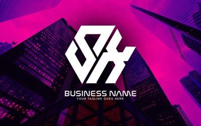 Conception professionnelle de logo de lettre SX polygonale pour votre entreprise - Identité de marque
