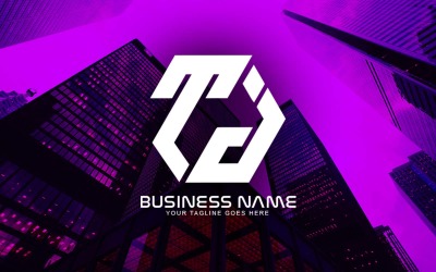 Design poligonal profissional do logotipo da letra TJ para o seu negócio - identidade da marca