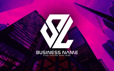 Design professionale del logo della lettera SL poligonale per il tuo business - Identità del marchio
