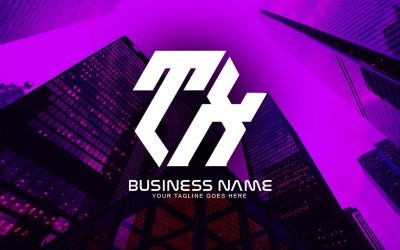 Design professionale del logo della lettera TX poligonale per il tuo business - Identità del marchio