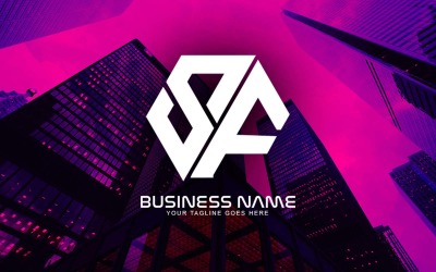 Diseño de logotipo de letra SF poligonal profesional para su negocio - Identidad de marca