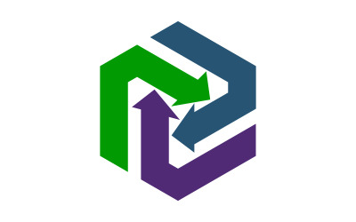 Estratto del modello di logo di sinergia della freccia