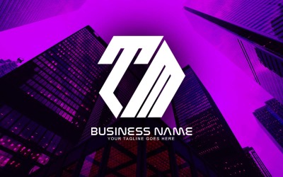 Profesjonalny wielokątny projekt logo litery TM dla Twojej firmy - tożsamość marki