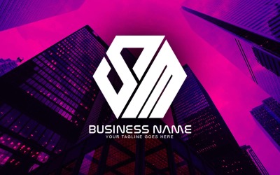 Professional Polygonal SM Letter Logo Design For Your Business - Brand Identity