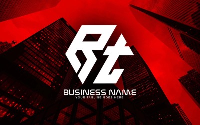 Professioneel veelhoekig RT Letter Logo-ontwerp voor uw bedrijf - merkidentiteit