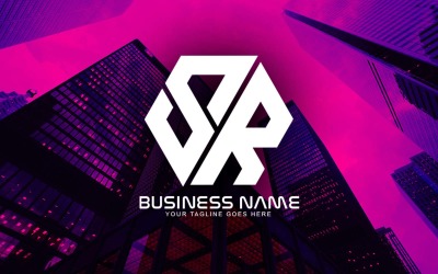 Professioneel veelhoekig SR Letter Logo-ontwerp voor uw bedrijf - merkidentiteit