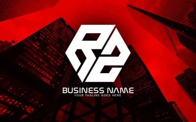 Professionelles polygonales RZ-Buchstaben-Logo-Design für Ihr Unternehmen - Markenidentität