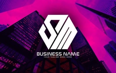 Professionelles polygonales SM-Buchstaben-Logo-Design für Ihr Unternehmen - Markenidentität