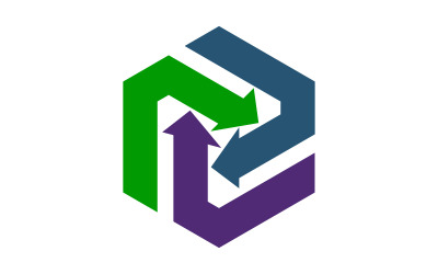 Strzałka Synergy Logo szablon Streszczenie