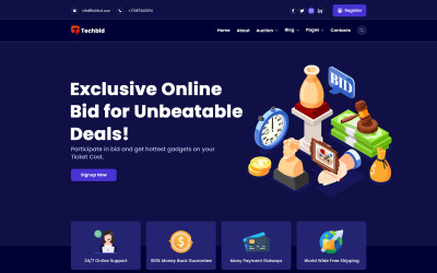 Techbid - Шаблон Next.js для ставок и аукционов
