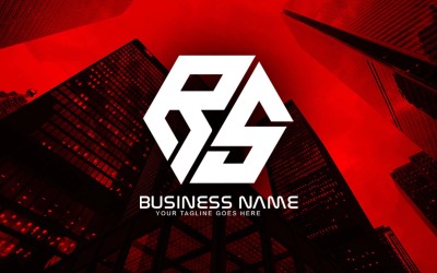 新的专业多边形 RS 字母标志设计为您的企业-品牌标识