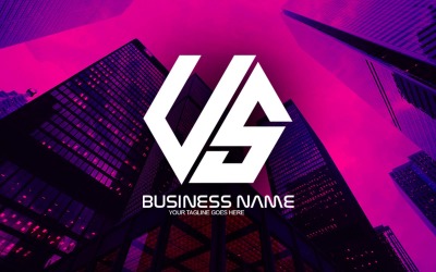 Conception professionnelle de logo de lettre US polygonale pour votre entreprise - Identité de marque