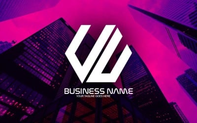 Conception professionnelle de logo de lettre UU polygonale pour votre entreprise - Identité de marque