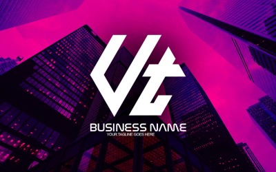 Création de logo de lettre UT polygonale professionnelle pour votre entreprise - Identité de marque