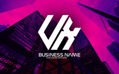 Création de logo de lettre UX polygonale professionnelle pour votre entreprise - Identité de marque