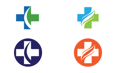 Cruz médica Hospital logo vector símbolo diseño v18