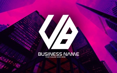 Design de logotipo profissional com letra UB poligonal para sua empresa - identidade de marca