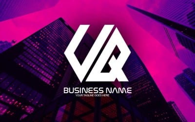 Design de logotipo profissional com letra UQ poligonal para sua empresa - identidade de marca