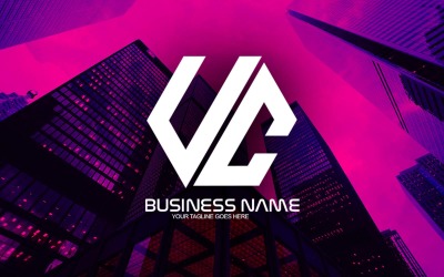 Design professionale del logo della lettera UC poligonale per il tuo business - Identità del marchio