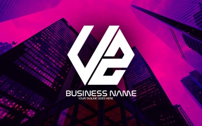 Design professionale del logo della lettera UZ poligonale per il tuo business - Identità del marchio